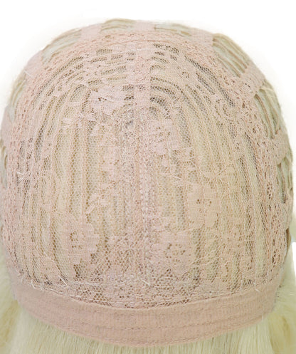 Wigs2you C-127 前髪付きブロンドコスプレウィッグ - コスチュームイベント用19インチ合成ストレートヘア