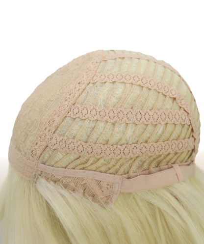 Wigs2you C-127 前髪付きブロンドコスプレウィッグ - コスチュームイベント用19インチ合成ストレートヘア