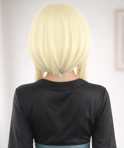 Wigs2you C-127 前髪付きブロンドコスプレウィッグ - コスチュームイベント用19インチ合成ストレートヘア
