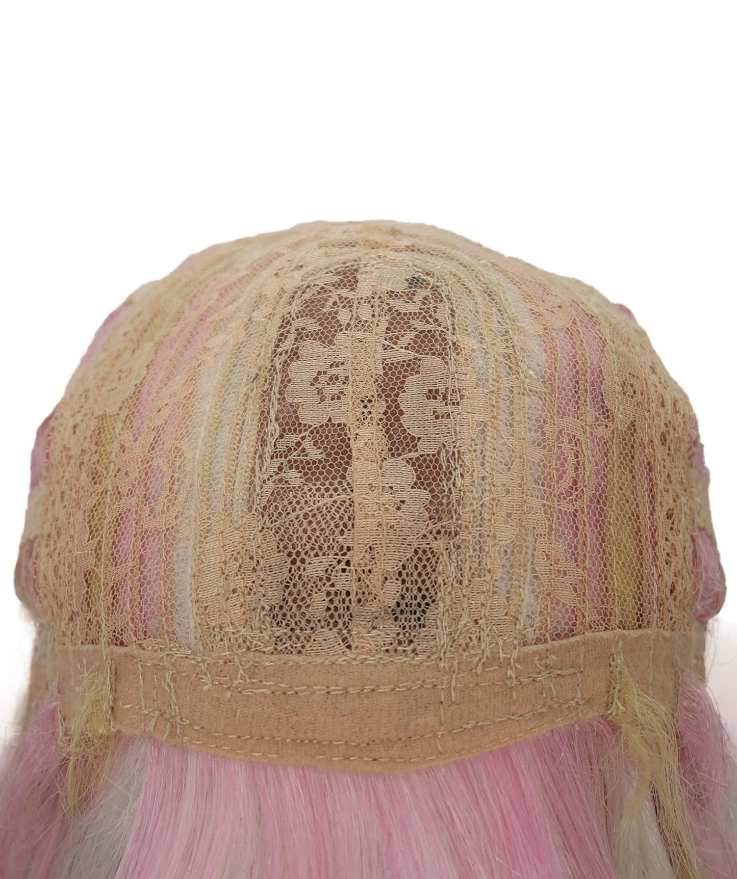 Wigs2you C-128 女性用ショートカーリーロリータウィッグ - 13インチ ホワイト合成ウィッグ、パステルチップ＆スタンダードキャップ付き