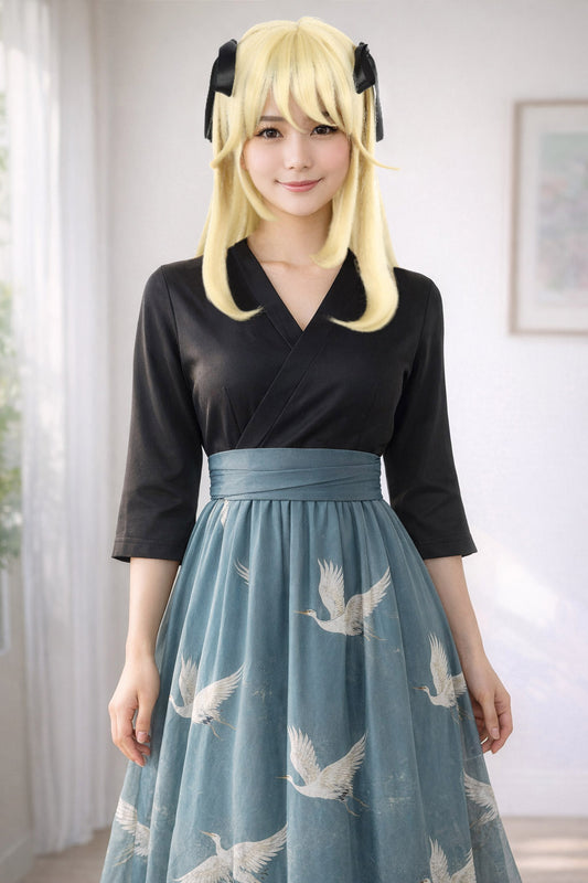 Wigs2you C-130 ロングブロンドコスプレウィッグ - 24インチ耐熱ストレート人工毛、女性用標準キャップ付き