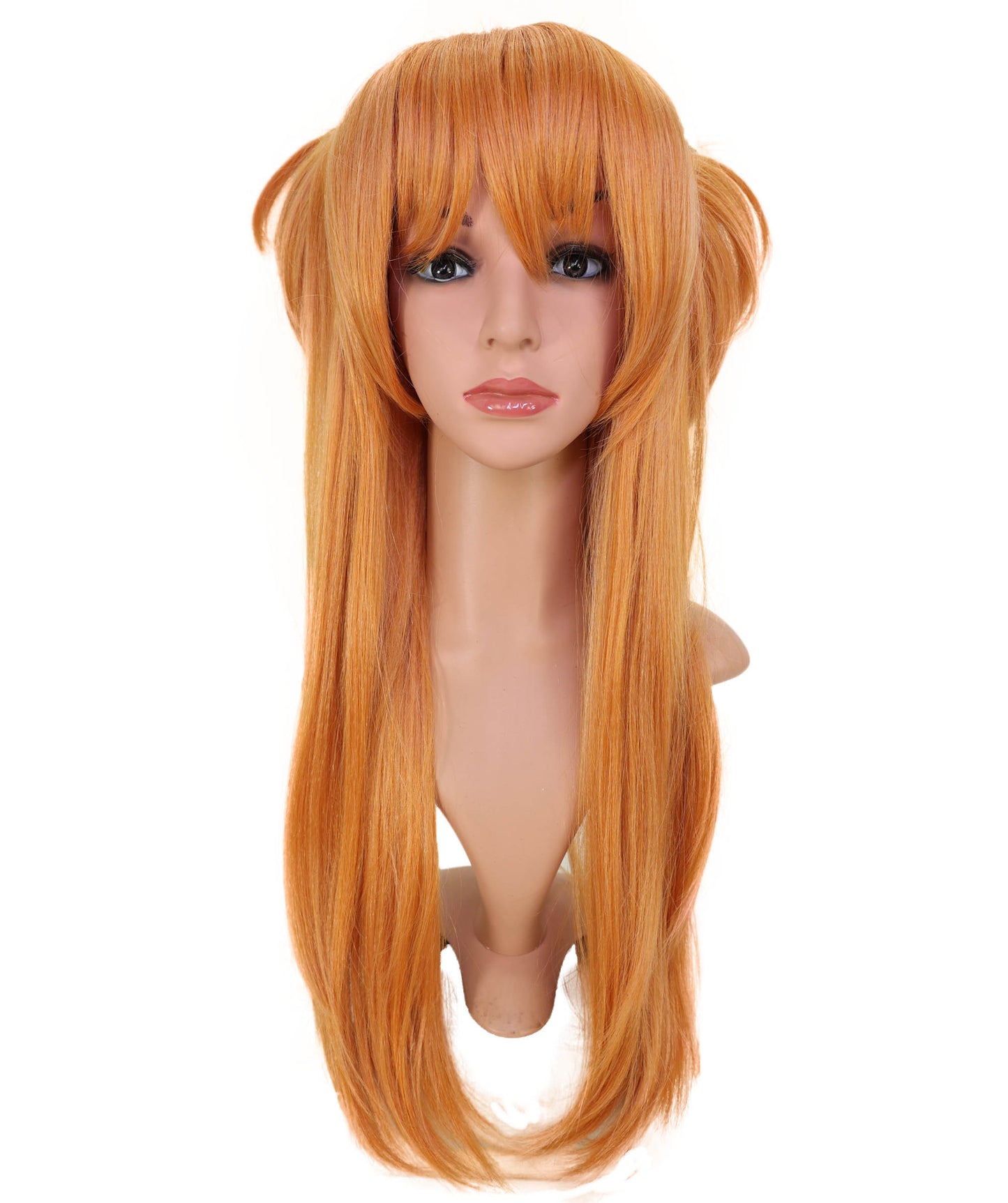 Wigs2you C-131 ロング オレンジ ツインテールウィッグ – 25インチ 耐熱性合成繊維 コスプレウィッグ 女性用