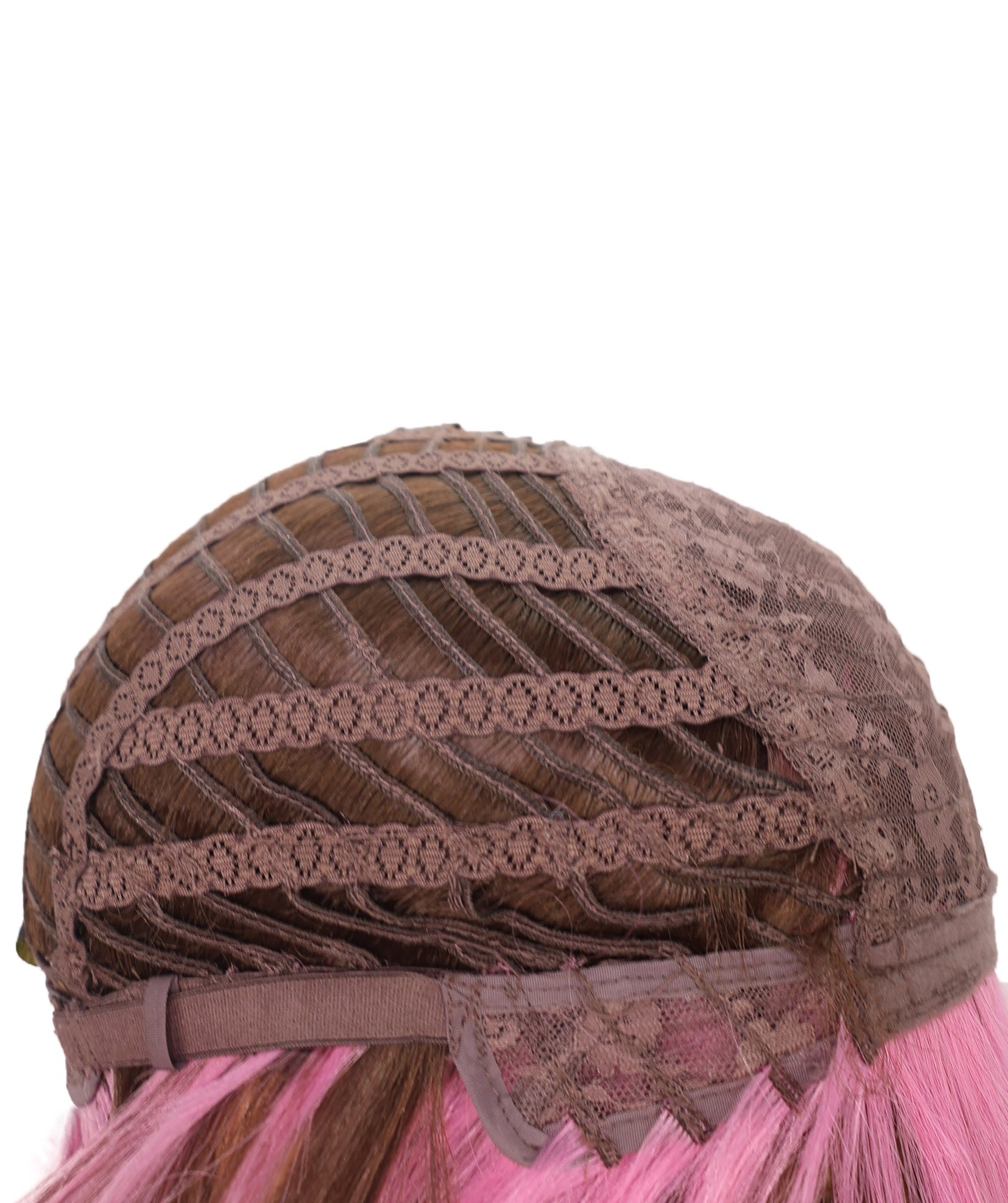 Wigs2you C-135 男性用ブラウンピンクショートコスプレウィッグ – 11インチ合成毛、大胆なピンクのハイライト入り
