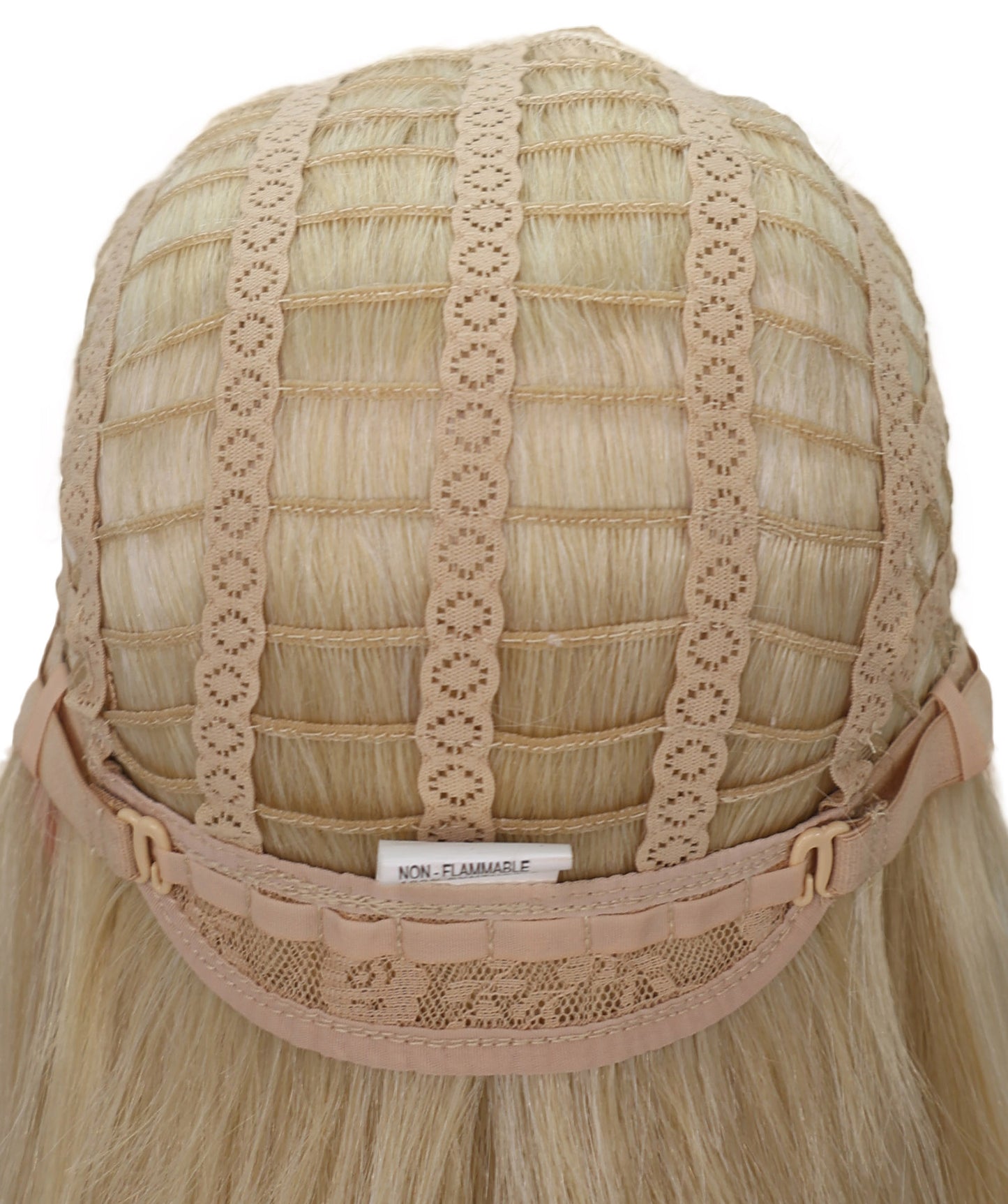 Wigs2you C-137 コスプレウィッグ！女性用ロングストレートウィッグ（長さ26インチ）、ブラック、難燃性合成繊維、前髪付き、調節可能なキャップレスフィット