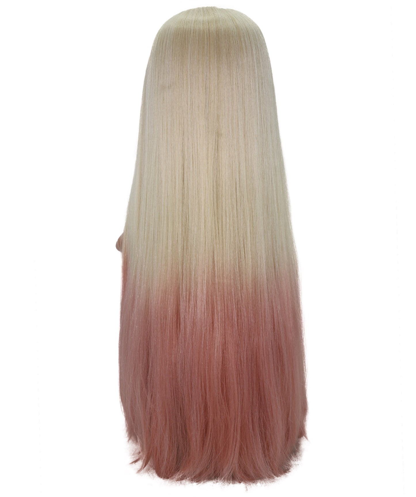 Wigs2you C-137 コスプレウィッグ！女性用ロングストレートウィッグ（長さ26インチ）、ブラック、難燃性合成繊維、前髪付き、調節可能なキャップレスフィット