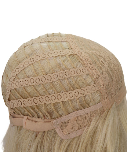 Wigs2you C-137 コスプレウィッグ！女性用ロングストレートウィッグ（長さ26インチ）、ブラック、難燃性合成繊維、前髪付き、調節可能なキャップレスフィット