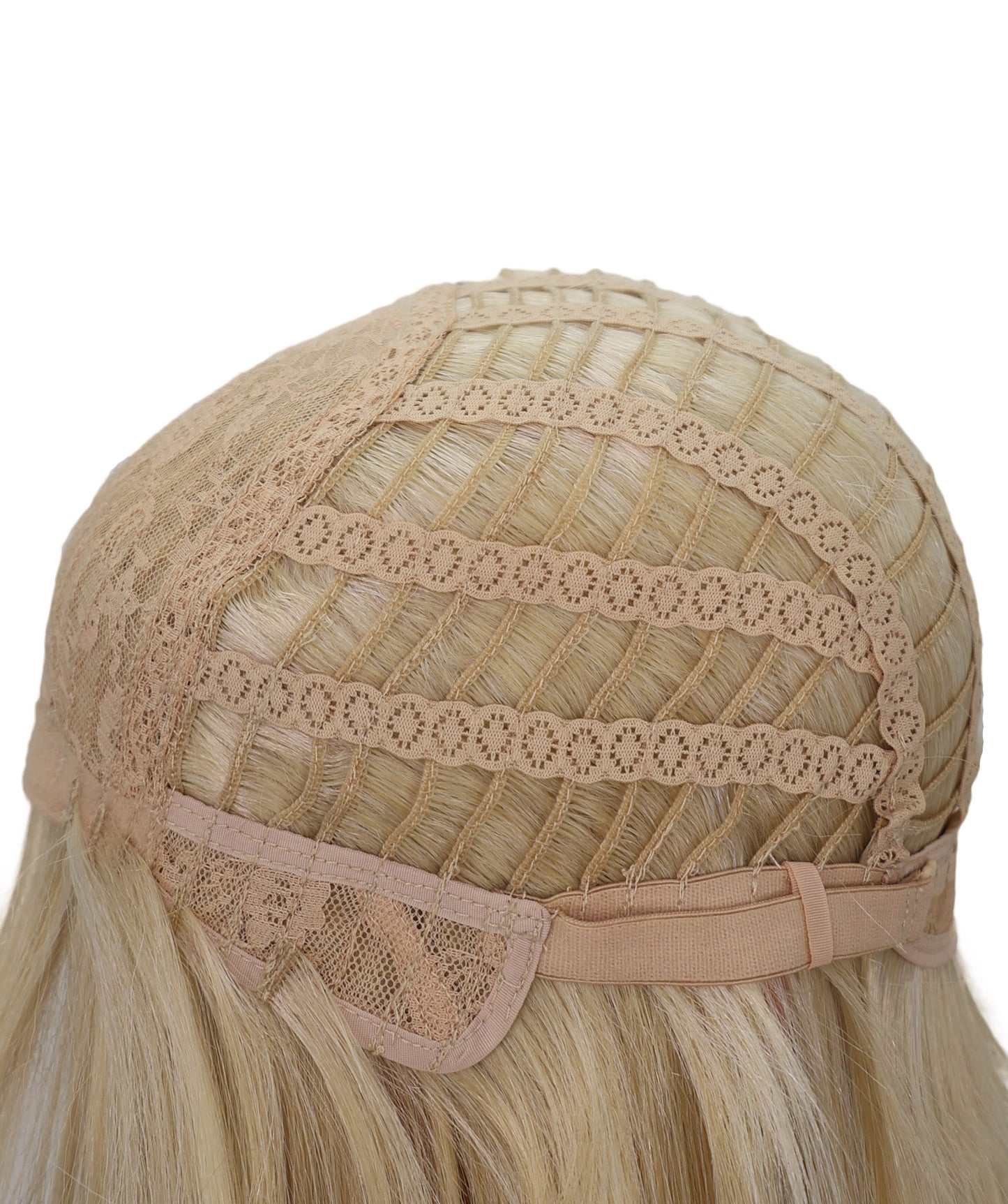 Wigs2you C-137 コスプレウィッグ！女性用ロングストレートウィッグ（長さ26インチ）、ブラック、難燃性合成繊維、前髪付き、調節可能なキャップレスフィット