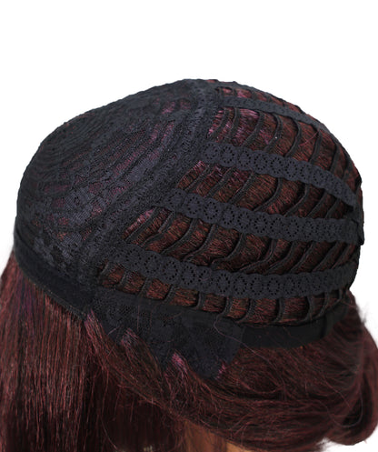 Wigs2you C-138 "女性用13インチショートアップスタイルウィッグ　ダークパープル　難燃性合成繊維製　ローバン付き　調節可能なキャップレスフィット "