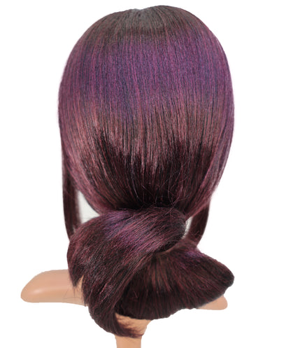 Wigs2you C-138 "女性用13インチショートアップスタイルウィッグ　ダークパープル　難燃性合成繊維製　ローバン付き　調節可能なキャップレスフィット "