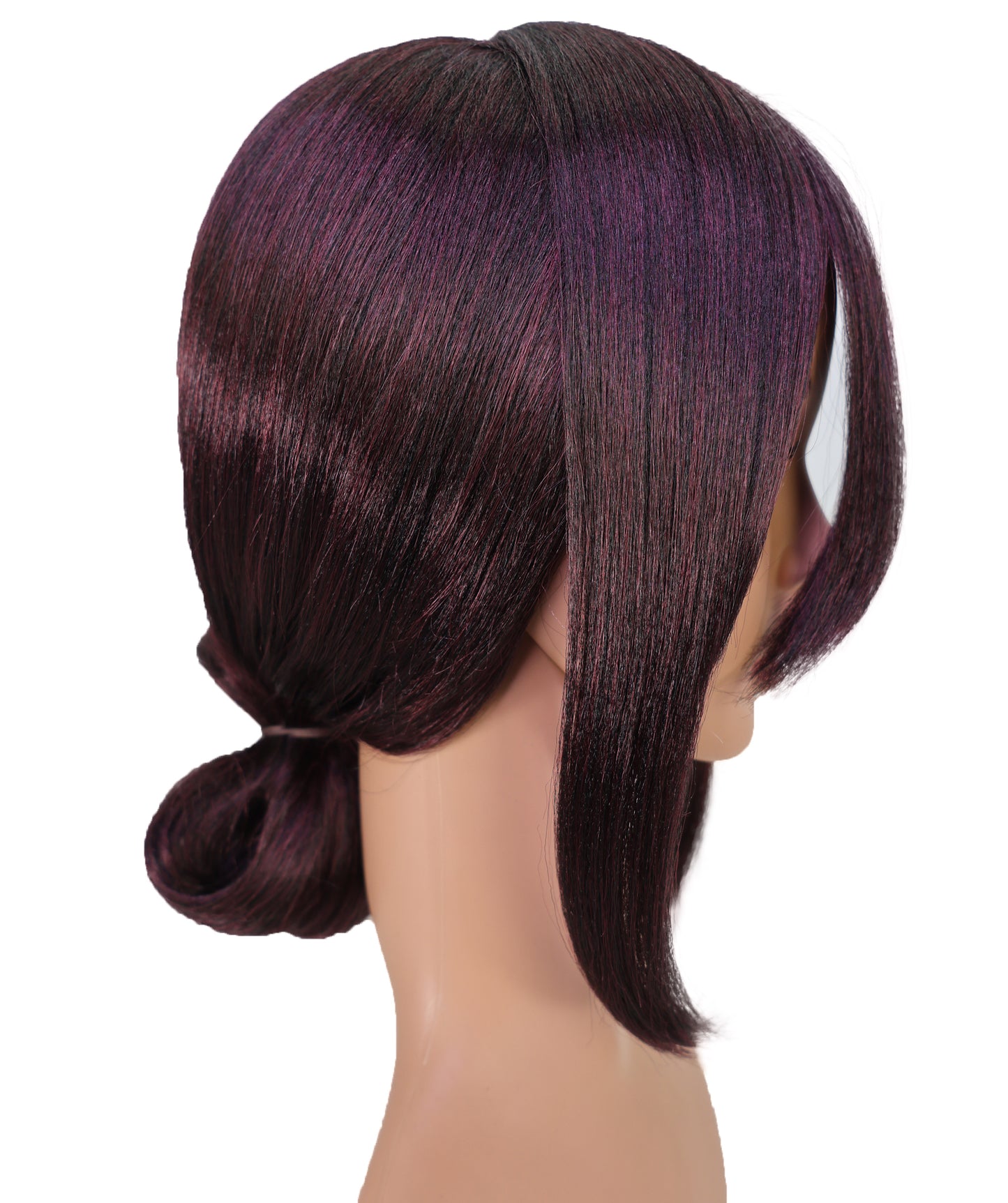 Wigs2you C-138 "女性用13インチショートアップスタイルウィッグ　ダークパープル　難燃性合成繊維製　ローバン付き　調節可能なキャップレスフィット "
