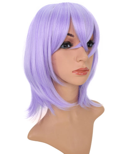 Wigs2you C-140 "女性用13インチショートレイヤードウィッグ　ライトパープル　難燃性合成繊維　調節可能なキャップレスフィット "