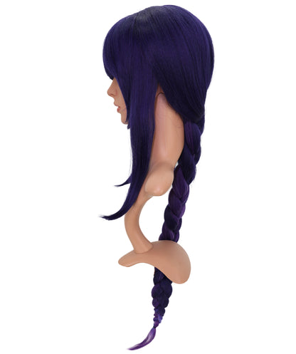 Wigs2you C-141 "女性用ロング39インチ編み込みウィッグ　ダークパープルミックス　難燃性合成繊維　調節可能なキャップレスフィット "