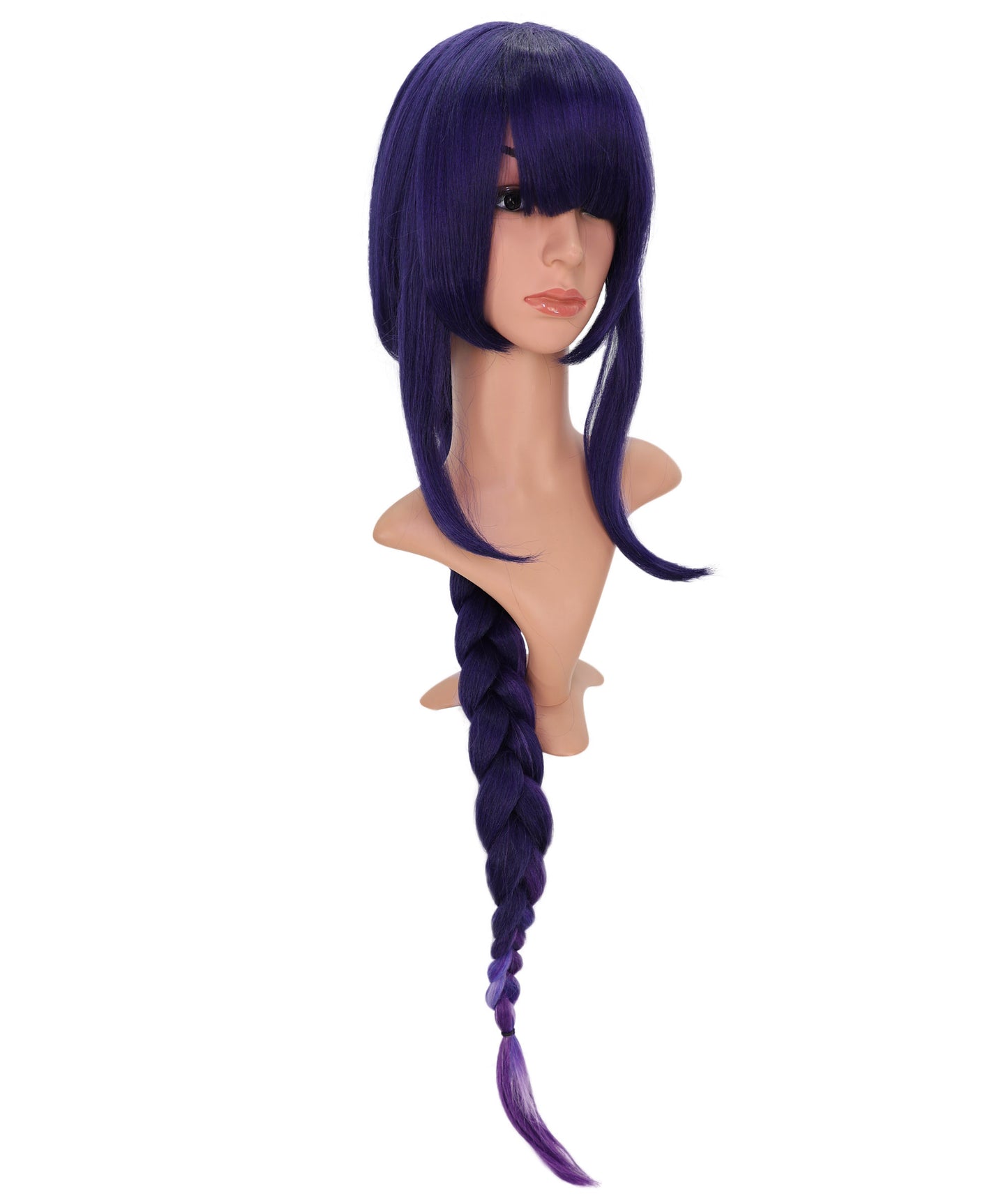 Wigs2you C-141 "女性用ロング39インチ編み込みウィッグ　ダークパープルミックス　難燃性合成繊維　調節可能なキャップレスフィット "