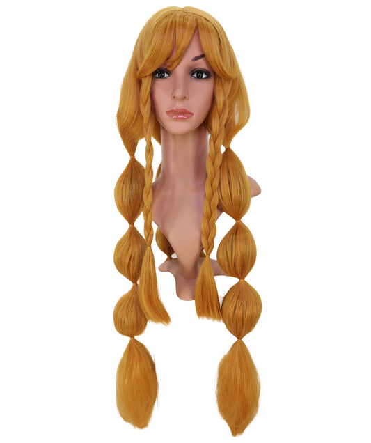 Wigs2you C-142 女性用ゴールデンロングブレイドウィッグ - 35インチ耐熱合成毛、コスプレ、アニメ、ファッションスタイルに最適