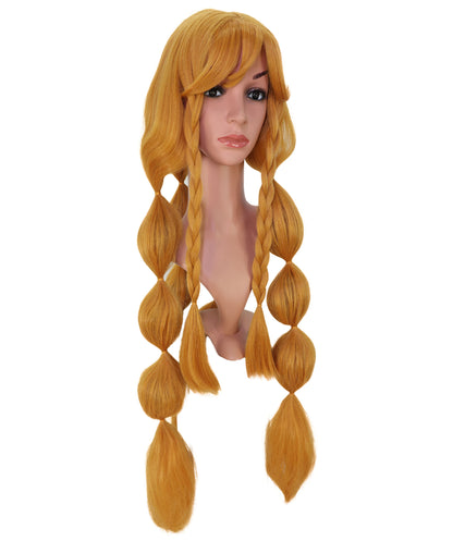 Wigs2you C-142 女性用ゴールデンロングブレイドウィッグ - 35インチ耐熱合成毛、コスプレ、アニメ、ファッションスタイルに最適