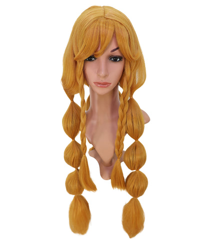 Wigs2you C-142 女性用ゴールデンロングブレイドウィッグ - 35インチ耐熱合成毛、コスプレ、アニメ、ファッションスタイルに最適