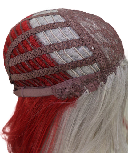 Wigs2you C-143 12インチ シルバーレッド ツートーンウィッグ - 耐熱性に優れた合成毛髪、スタイリッシュなツートーン効果