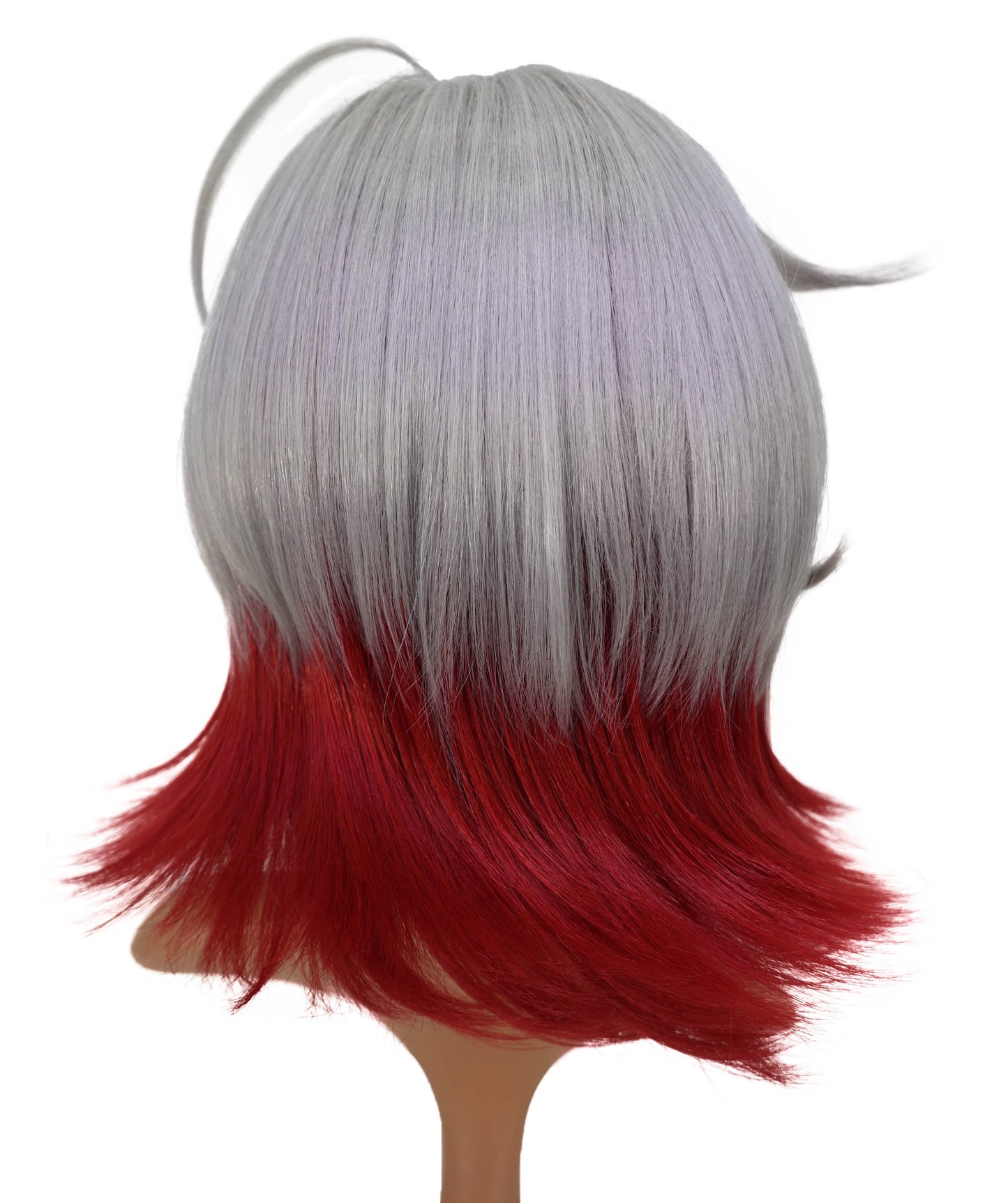 Wigs2you C-143 12インチ シルバーレッド ツートーンウィッグ - 耐熱性に優れた合成毛髪、スタイリッシュなツートーン効果