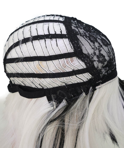 Wigs2you C-144 ロング丈の黒と白の編み込みウィッグ – 42インチ（約107cm）耐熱性合成毛（女性用）