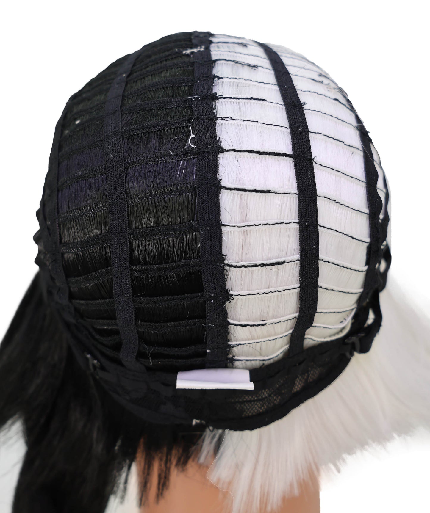 Wigs2you C-144 ロング丈の黒と白の編み込みウィッグ – 42インチ（約107cm）耐熱性合成毛（女性用）