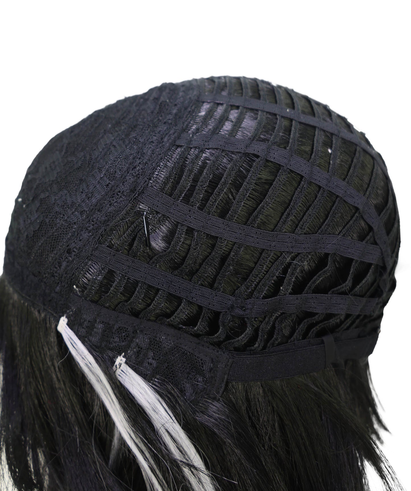 Wigs2you C-144 ロング丈の黒と白の編み込みウィッグ – 42インチ（約107cm）耐熱性合成毛（女性用）