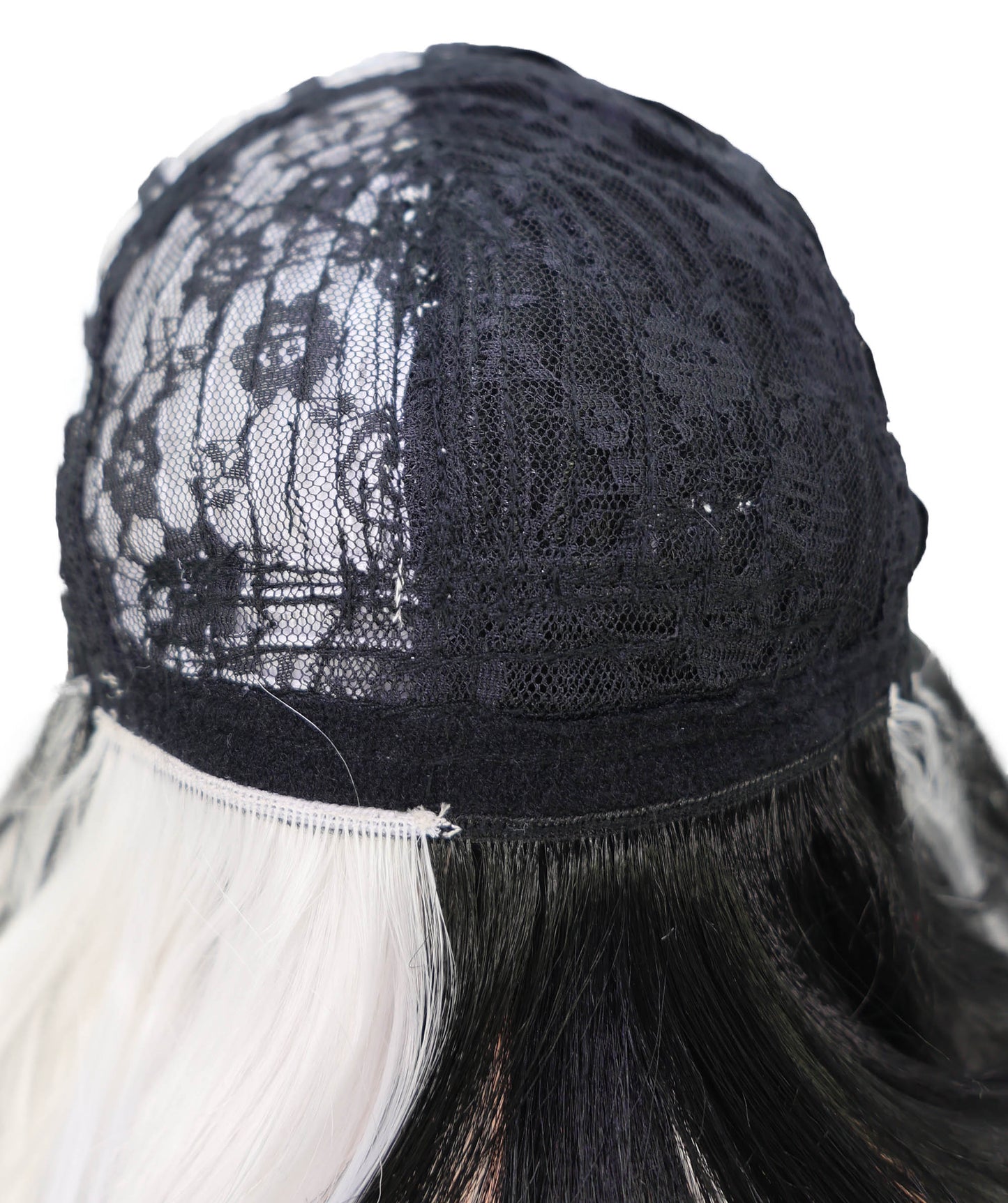 Wigs2you C-144 ロング丈の黒と白の編み込みウィッグ – 42インチ（約107cm）耐熱性合成毛（女性用）