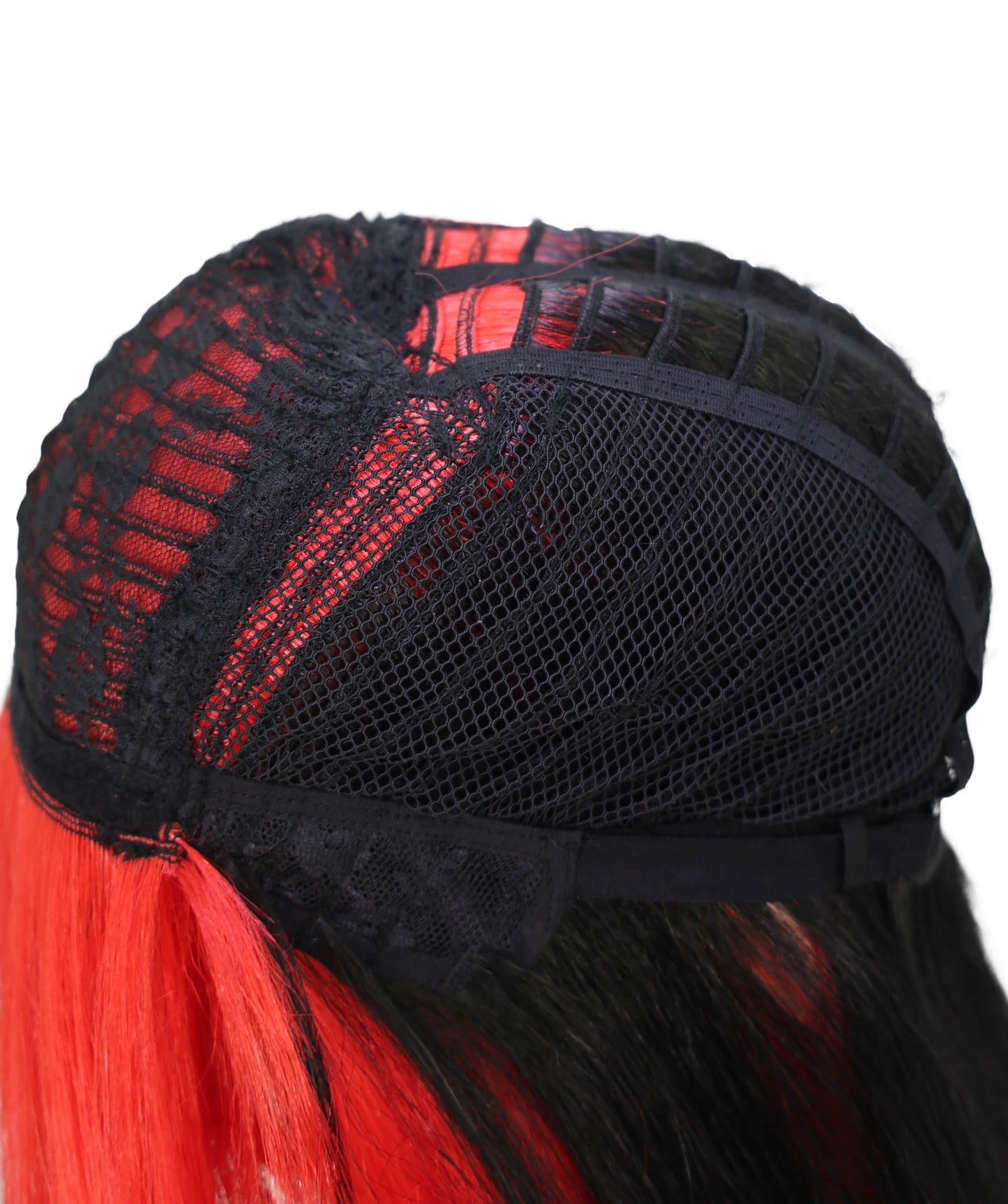 Wigs2you C-145 赤と黒のキツネ耳コスプレウィッグ – 21インチ、耐熱性合成毛、キャップレスデザイン、女性用