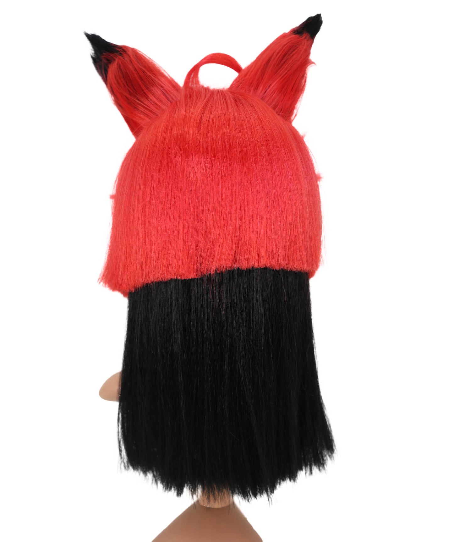 Wigs2you C-145 赤と黒のキツネ耳コスプレウィッグ – 21インチ、耐熱性合成毛、キャップレスデザイン、女性用