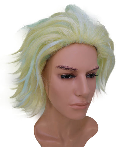 Wigs2you C-146 男性用14インチコスプレウィッグ（パステルハイライト入り） – ハイタニ・リンドウやアニメキャラクター向けのショート合成毛