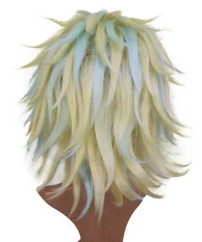 Wigs2you C-146 男性用14インチコスプレウィッグ（パステルハイライト入り） – ハイタニ・リンドウやアニメキャラクター向けのショート合成毛
