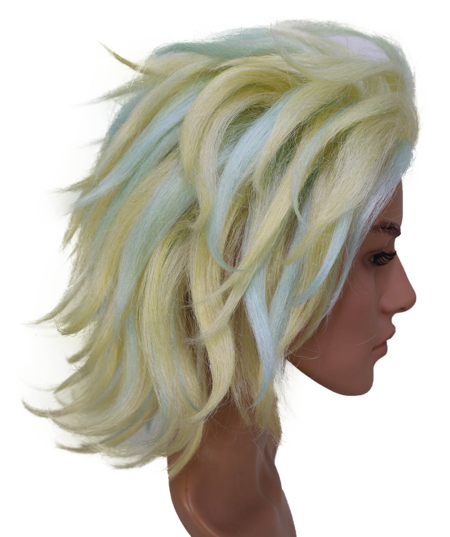 Wigs2you C-146 男性用14インチコスプレウィッグ（パステルハイライト入り） – ハイタニ・リンドウやアニメキャラクター向けのショート合成毛