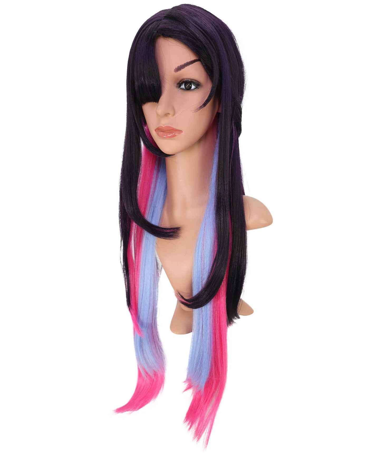 Wigs2you C-149 マルチカラー30インチコスプレウィッグ – オンブルピンク＆パープル耐熱合成毛（コスプレとファッション用）