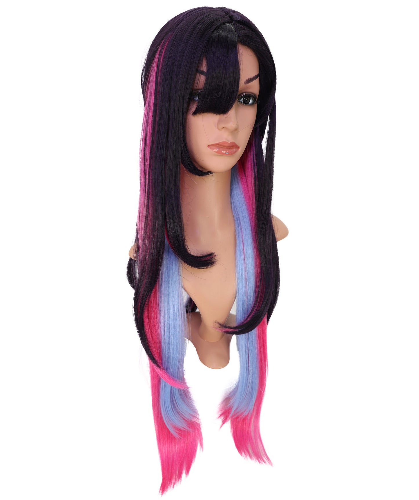 Wigs2you C-149 マルチカラー30インチコスプレウィッグ – オンブルピンク＆パープル耐熱合成毛（コスプレとファッション用）
