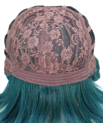 Wigs2you C-150 ダークグリーンの25インチロングウィッグ – 耐熱性に優れた合成毛、キャップレスデザインでコスプレやファッションに最適