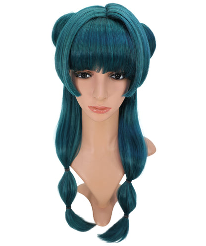 Wigs2you C-150 ダークグリーンの25インチロングウィッグ – 耐熱性に優れた合成毛、キャップレスデザインでコスプレやファッションに最適