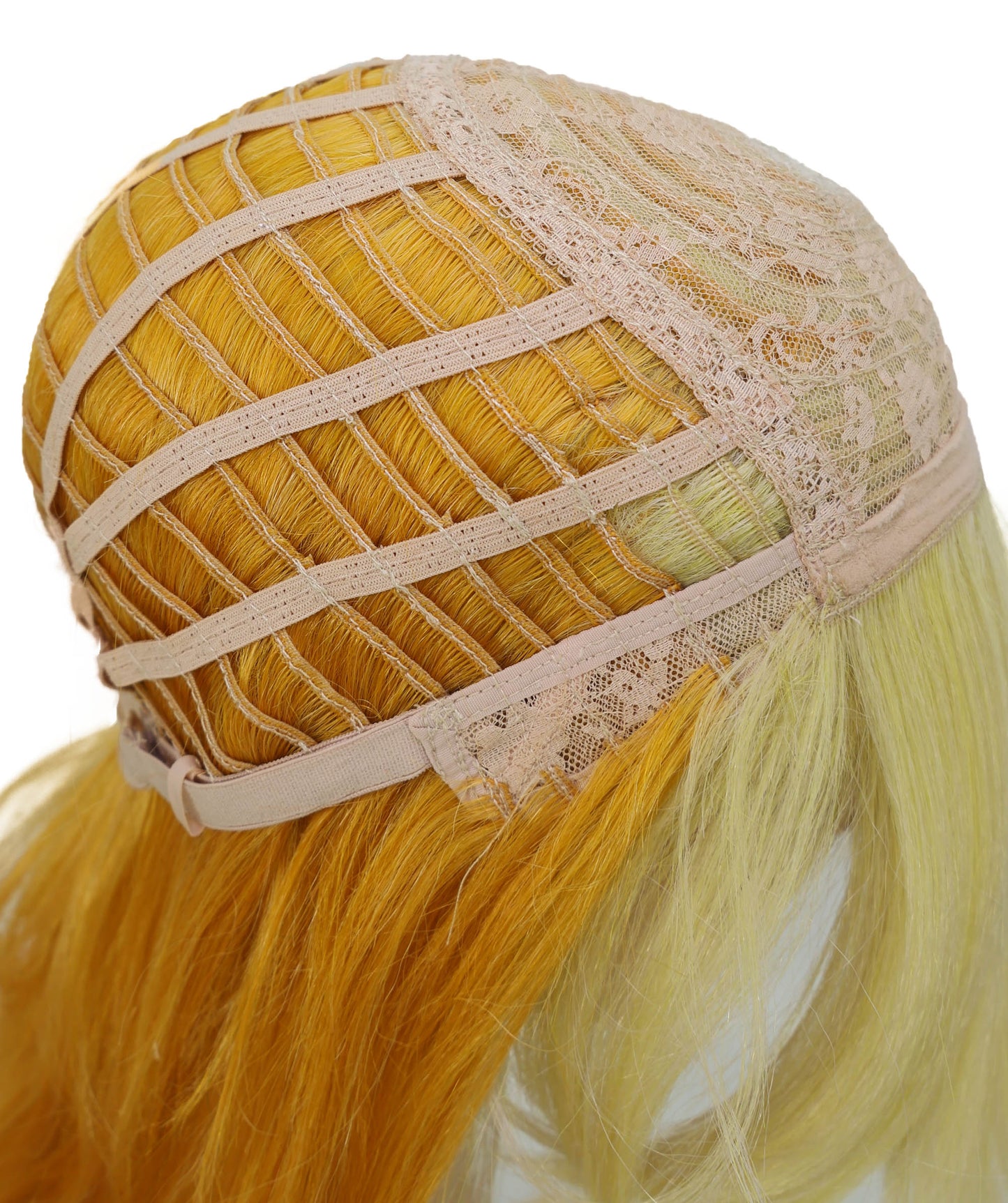 Wigs2you C-151 ゴールデンハニーグロウ 39インチロングウィッグ – 耐熱性に優れた合成毛、キャップレスデザインでコスプレやファッションに最適