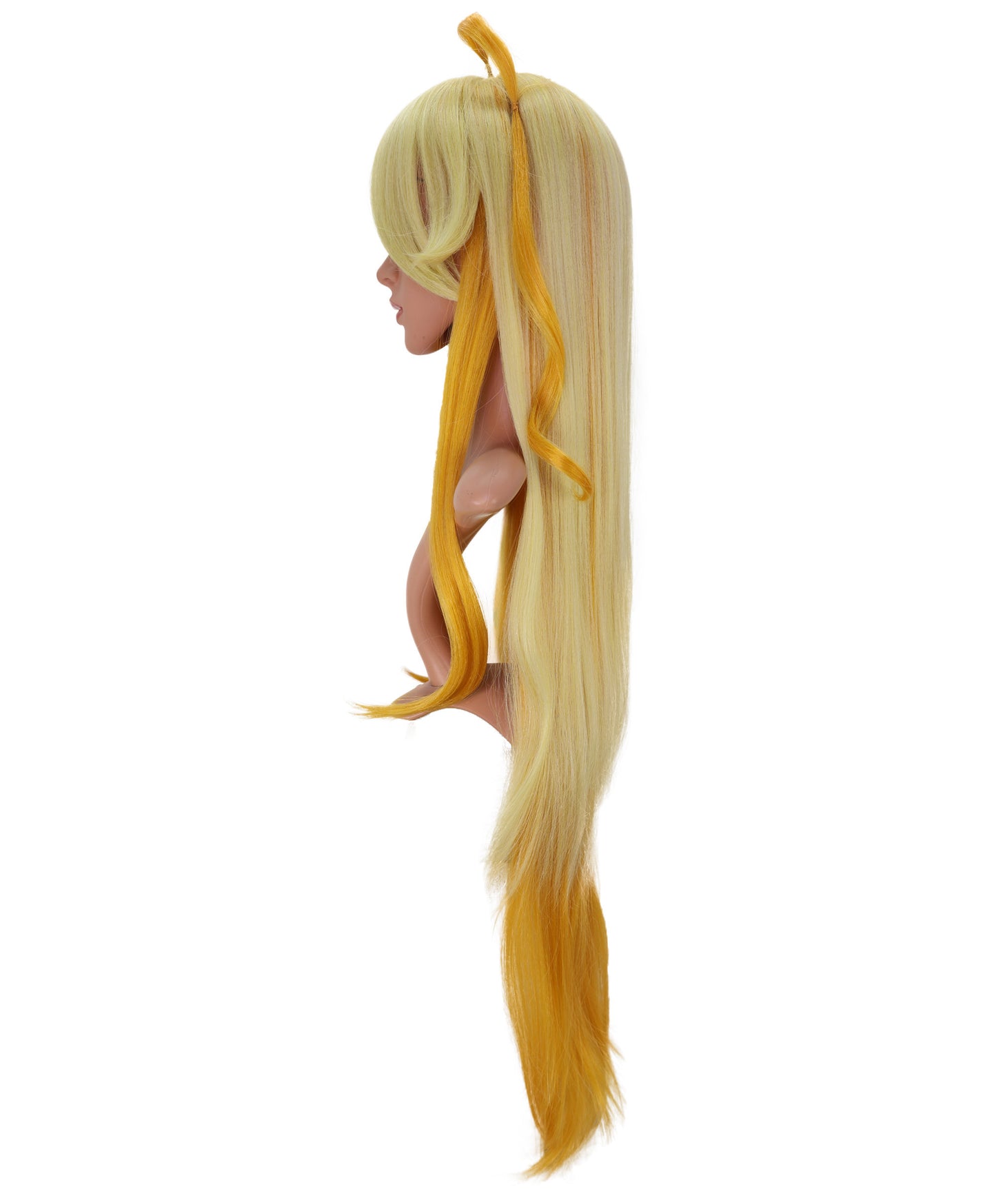 Wigs2you C-151 ゴールデンハニーグロウ 39インチロングウィッグ – 耐熱性に優れた合成毛、キャップレスデザインでコスプレやファッションに最適