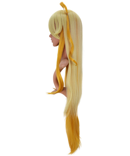 Wigs2you C-151 ゴールデンハニーグロウ 39インチロングウィッグ – 耐熱性に優れた合成毛、キャップレスデザインでコスプレやファッションに最適