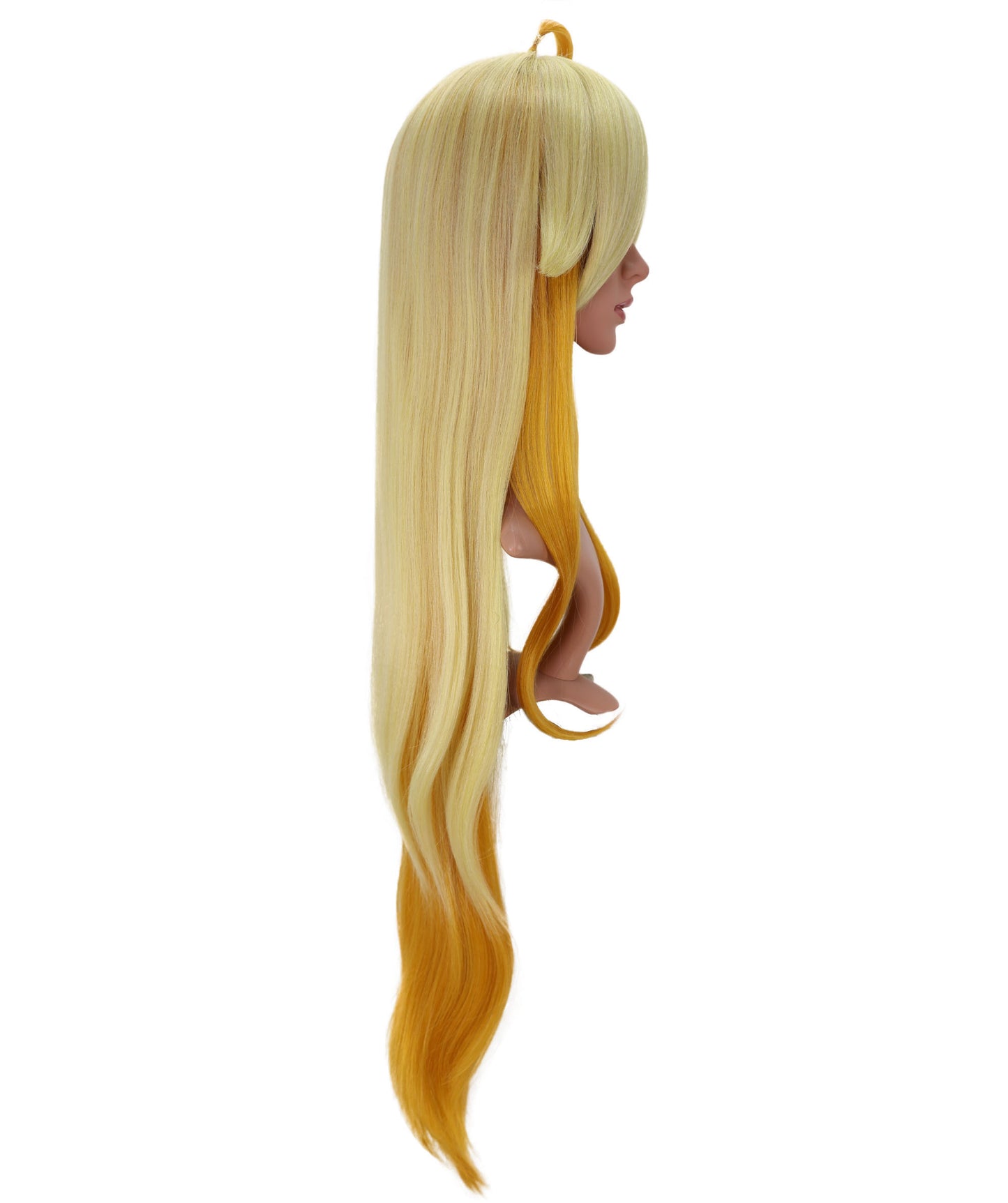 Wigs2you C-151 ゴールデンハニーグロウ 39インチロングウィッグ – 耐熱性に優れた合成毛、キャップレスデザインでコスプレやファッションに最適