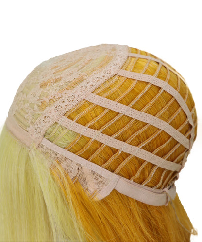 Wigs2you C-151 ゴールデンハニーグロウ 39インチロングウィッグ – 耐熱性に優れた合成毛、キャップレスデザインでコスプレやファッションに最適