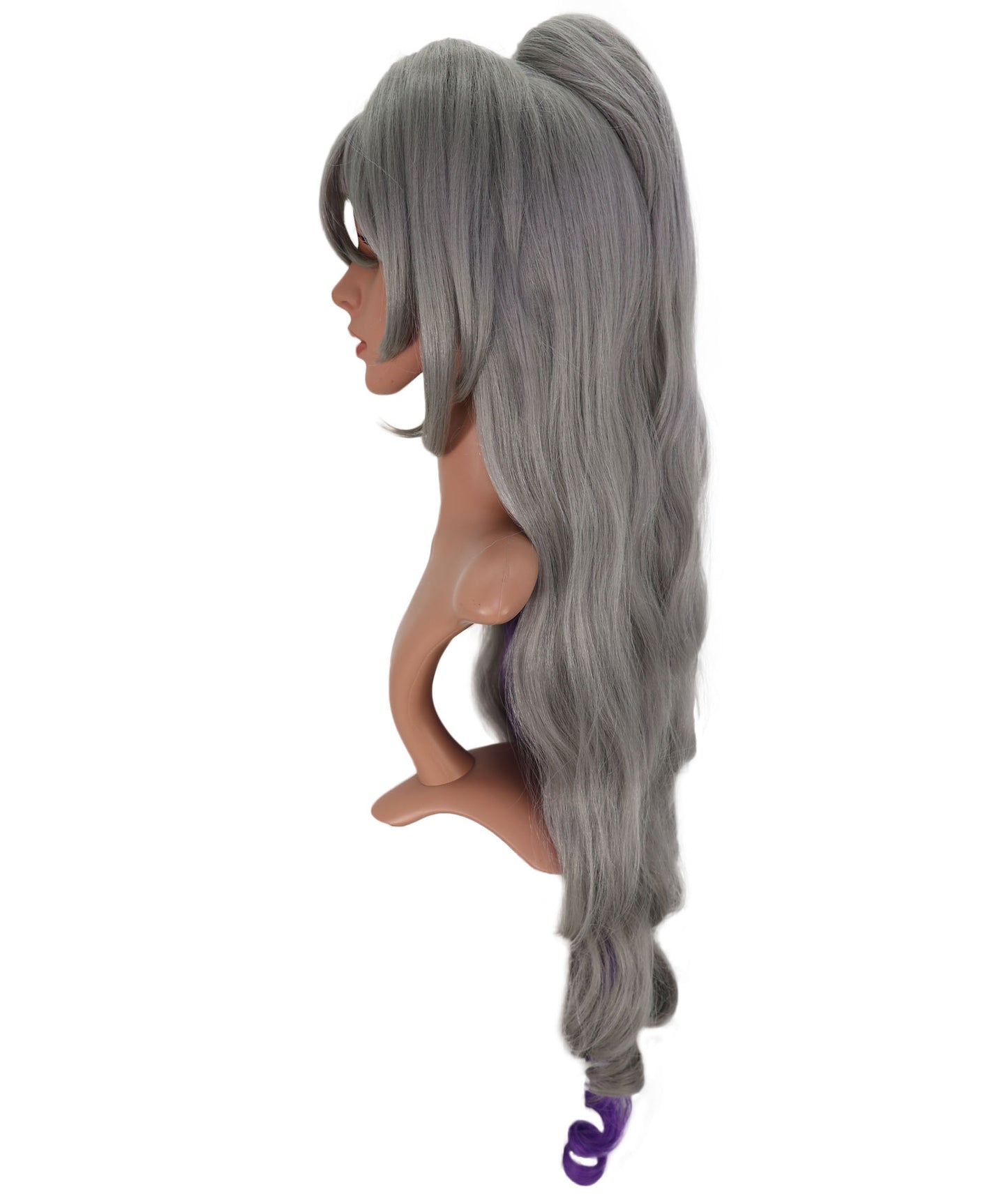 Wigs2you C-152 シルバーとパープルの34.5インチ コスプレウィッグ – コスプレやファッションに最適な耐熱合成毛