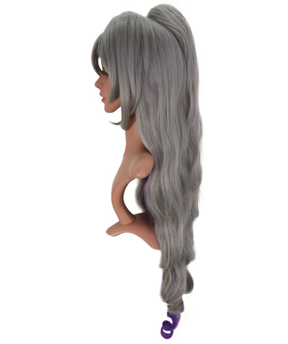 Wigs2you C-152 シルバーとパープルの34.5インチ コスプレウィッグ – コスプレやファッションに最適な耐熱合成毛