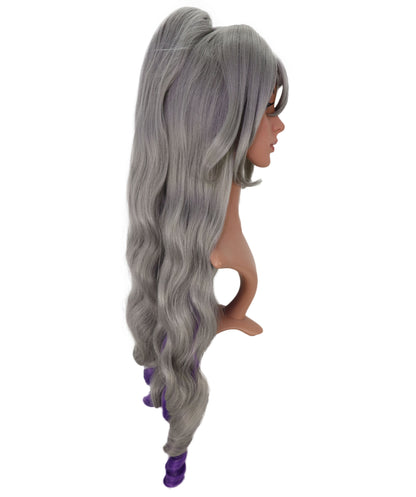 Wigs2you C-152 シルバーとパープルの34.5インチ コスプレウィッグ – コスプレやファッションに最適な耐熱合成毛