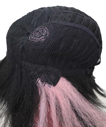 Wigs2you 13インチ ブラック＆ライトピンク コスプレウィッグ - アニメ、コスプレ、ファッションに最適な耐熱合成毛 C-154