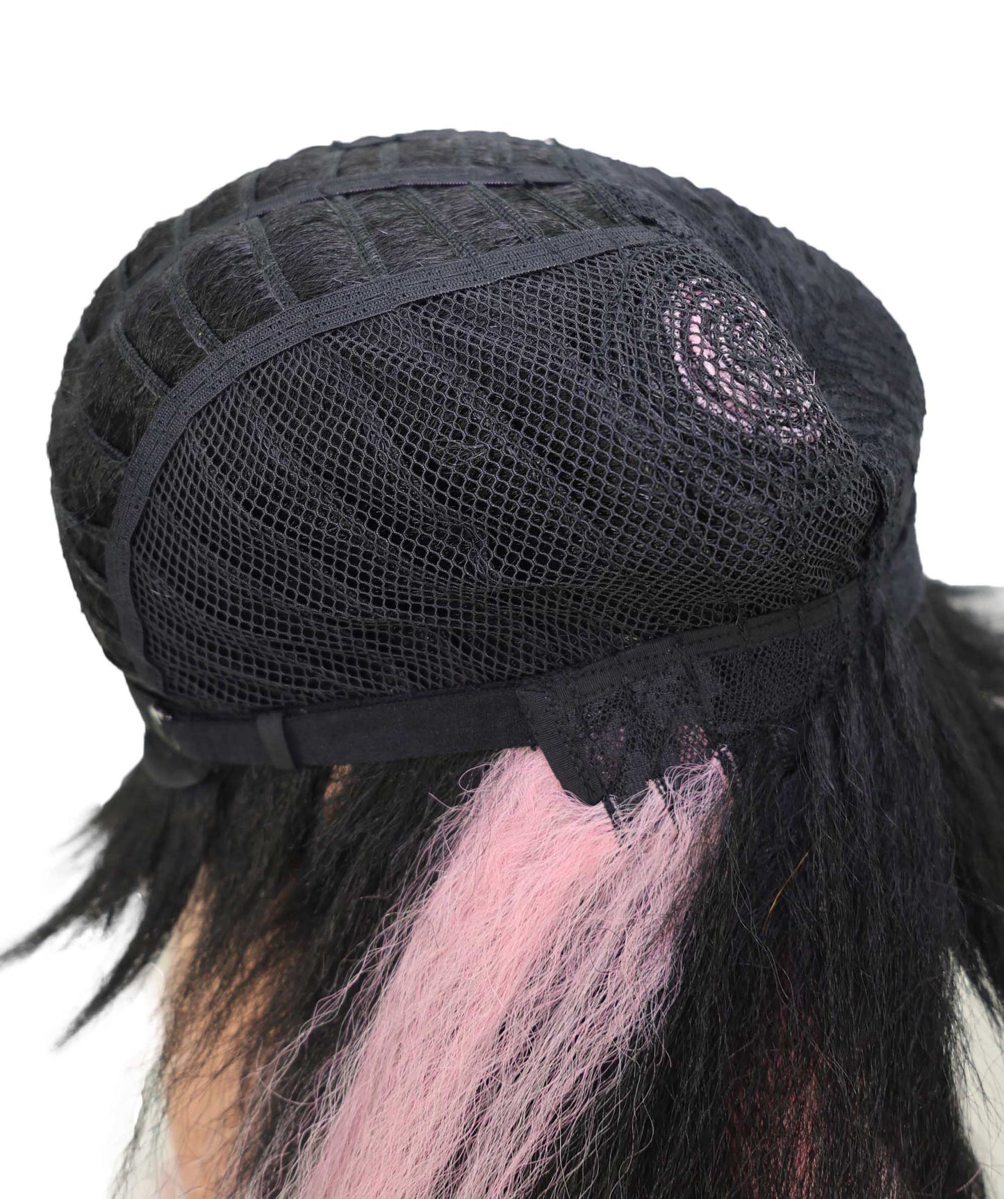Wigs2you 13インチ ブラック＆ライトピンク コスプレウィッグ - アニメ、コスプレ、ファッションに最適な耐熱合成毛 C-154