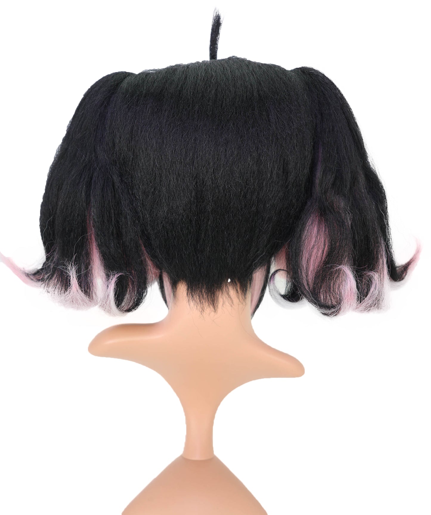 Wigs2you 13インチ ブラック＆ライトピンク コスプレウィッグ - アニメ、コスプレ、ファッションに最適な耐熱合成毛 C-154