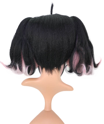 Wigs2you 13インチ ブラック＆ライトピンク コスプレウィッグ - アニメ、コスプレ、ファッションに最適な耐熱合成毛 C-154