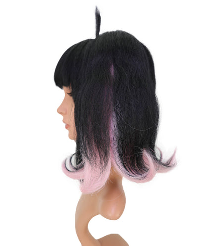 Wigs2you 13インチ ブラック＆ライトピンク コスプレウィッグ - アニメ、コスプレ、ファッションに最適な耐熱合成毛 C-154