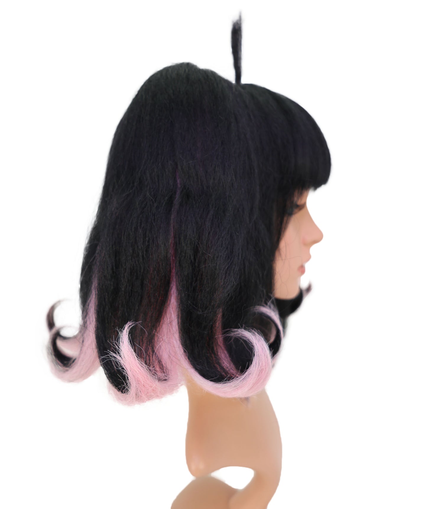 Wigs2you 13インチ ブラック＆ライトピンク コスプレウィッグ - アニメ、コスプレ、ファッションに最適な耐熱合成毛 C-154