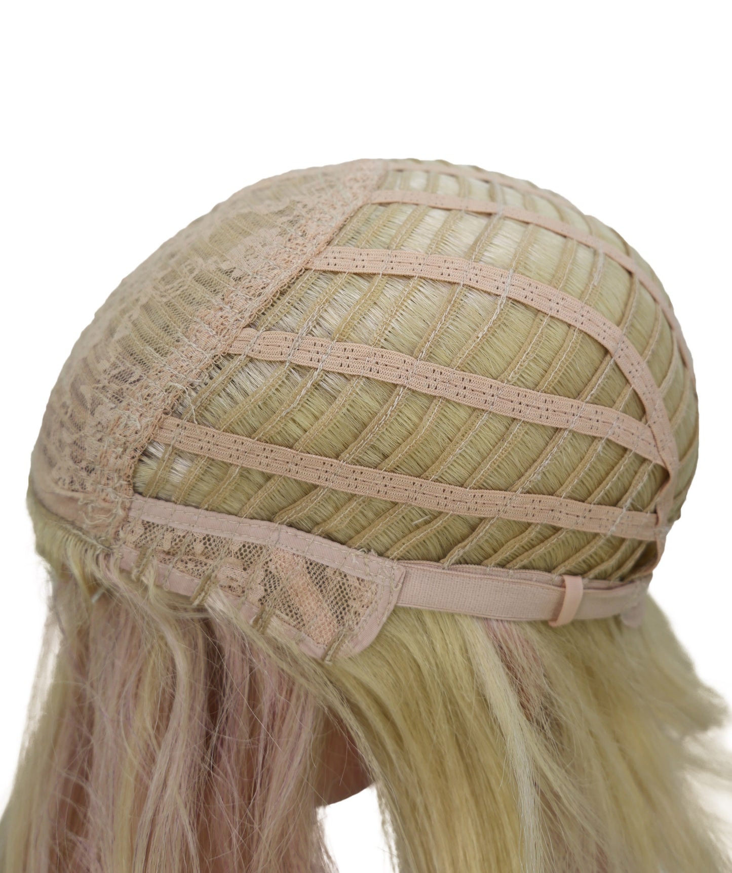 Wigs2you ブロンドにピンクのハイライトが入った11インチのコスプレウィッグ – コスプレやファッションに最適な合成毛 C-158